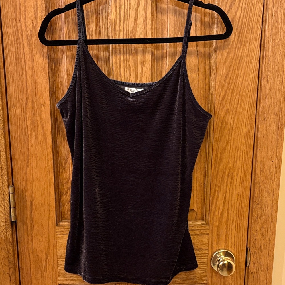 Maurices 24/7 Black Velvet Camisole Top